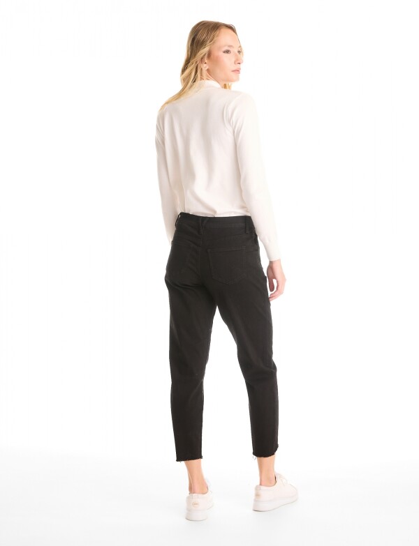 Pantalon Crop & Desflecado NEGRO