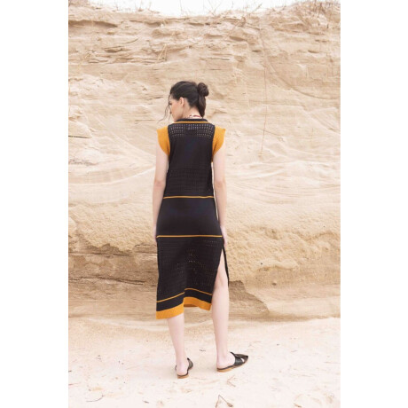 Vestido Stripe Negro y Camel