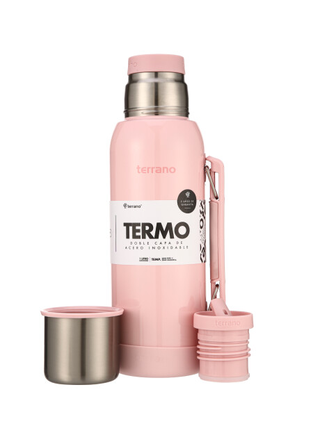 Termo Premium 1lt. Con base de Silicona Rosado Metalizado