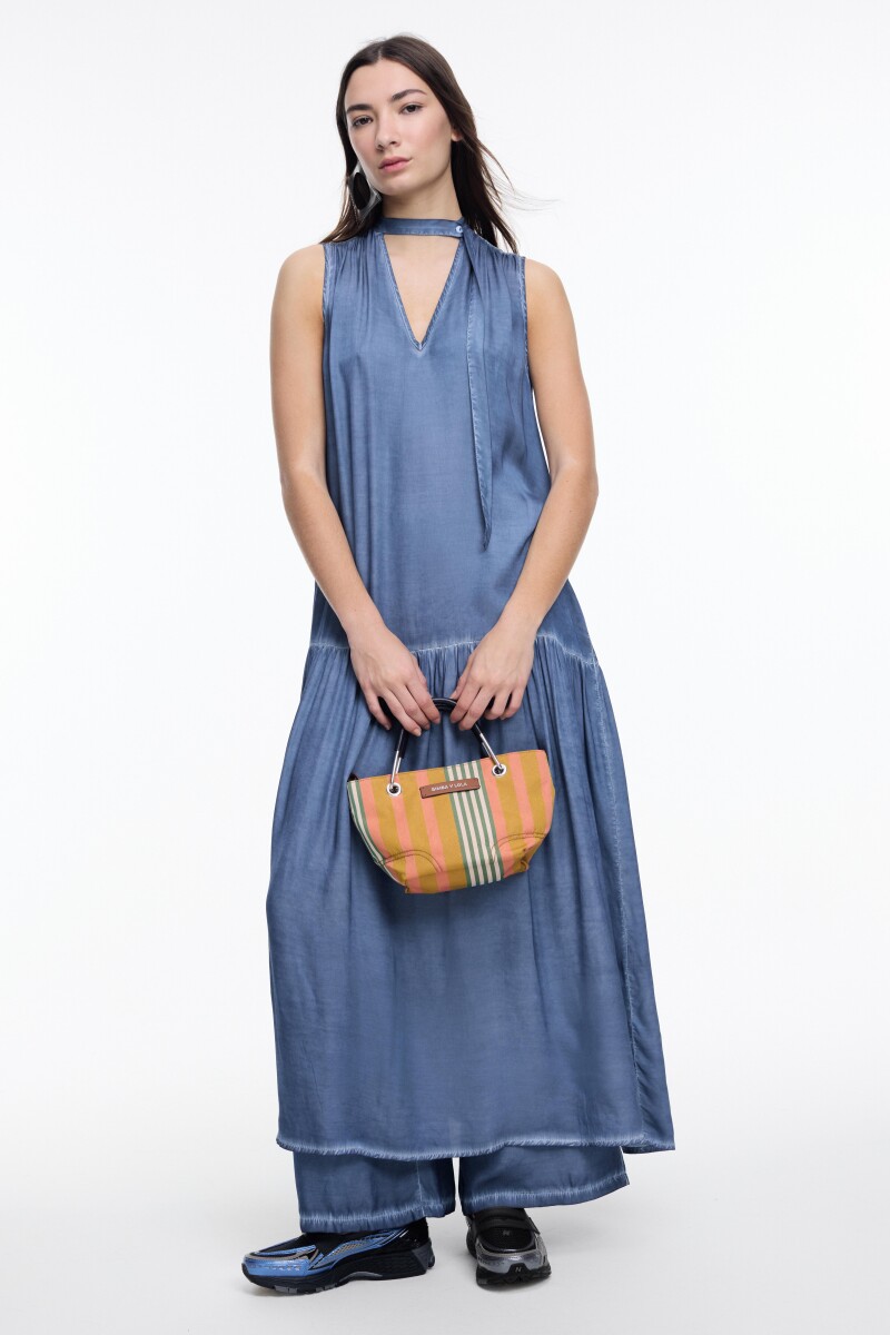 VESTIDO HALTER Azul