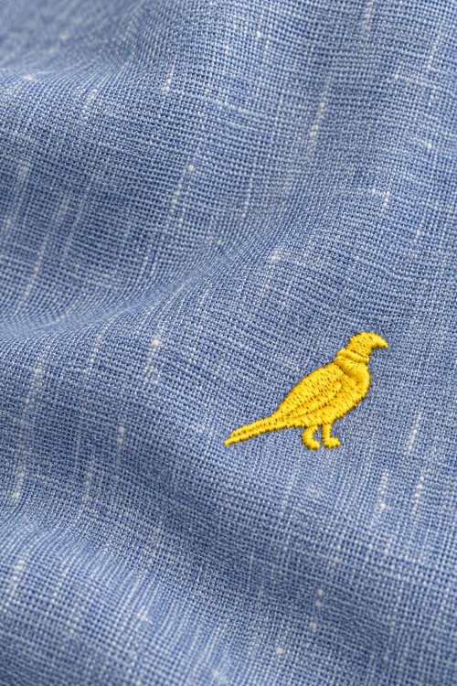 Camisa Lino Hudson Collar Washed Sky