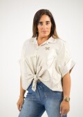 Camisa brillosa satinada Camisa brillosa satinada