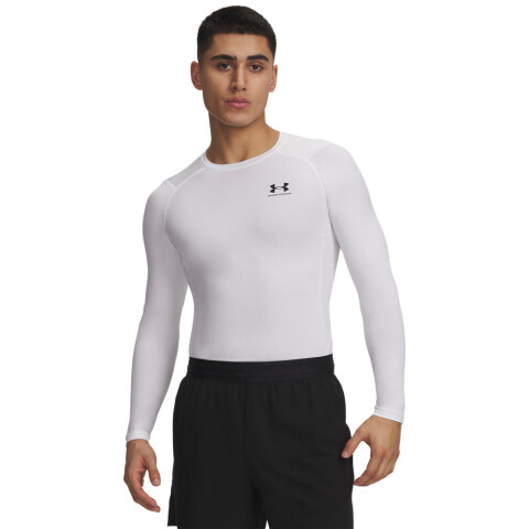 UA HG Armour Comp LS-WHT WHT-100