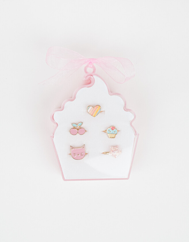 Anillos Infantiles Cajitas Cajita De Anillos Kids Cupcake - Rosa Claro