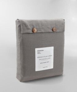 SÁBANA FRENCH FLAX LINEN Gris - QUEEN