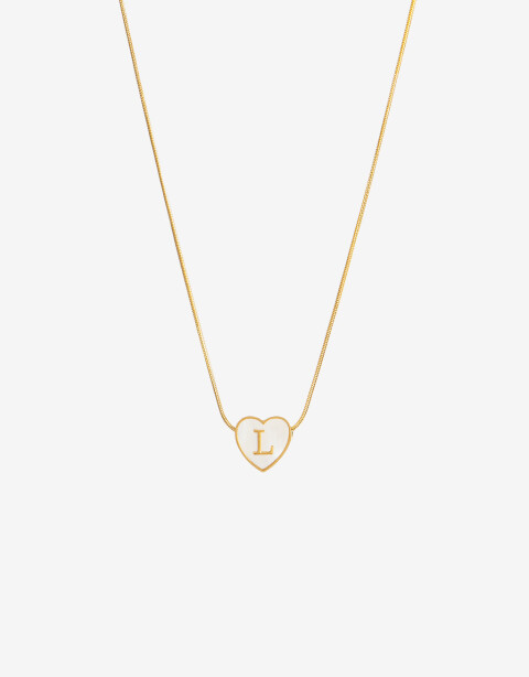 Cadena Corta con Dije Piedras Cadena De Acero Dije Inicial L - Dorado