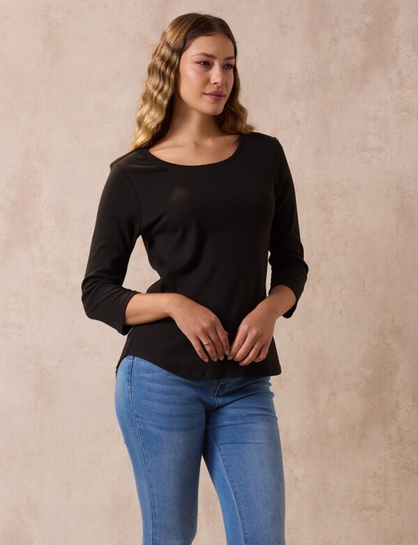 Remera Algodon Basica NEGRO