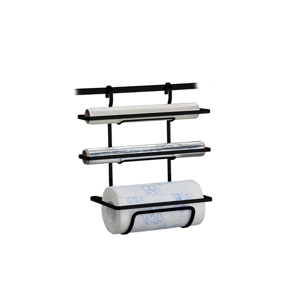 SOPORTE PARA ROLLO TRIPLE NEGRO MATE Soporte Para Rollo Triple Negro Mate