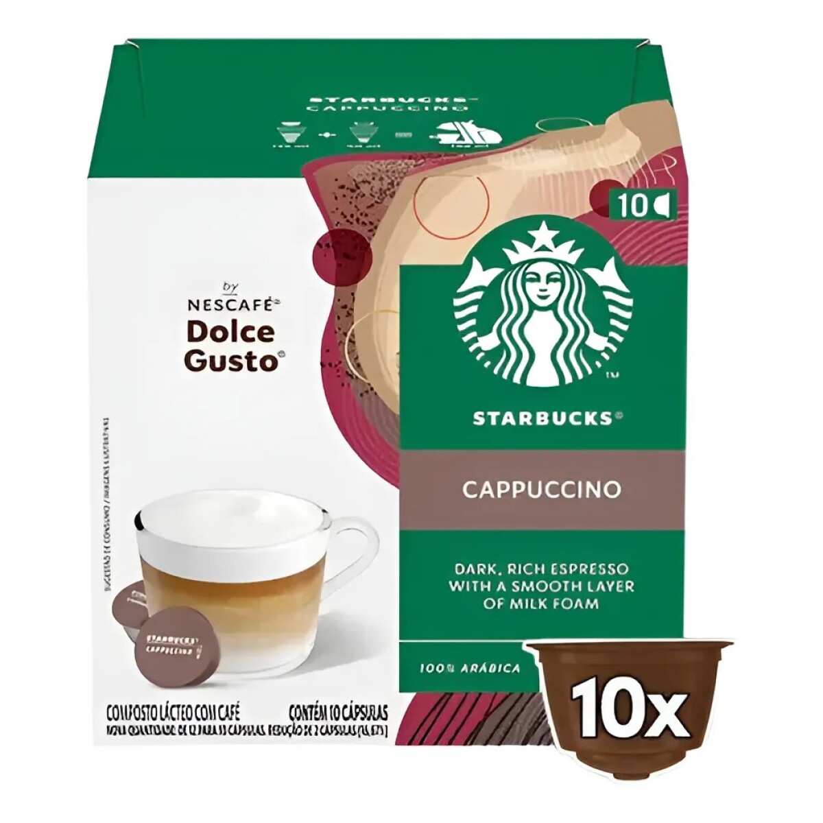 Caja de 10 Unidades Cápsulas de Café Starbucks Cappuccino 