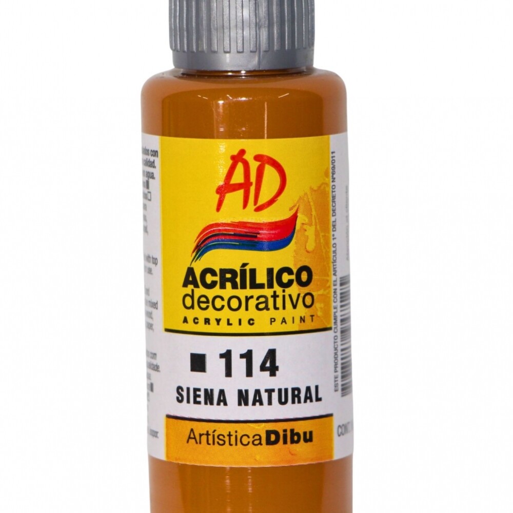 PINTURA ACRILICA ARTISTICA DIBU 60 ML. DIFERENTES COLORES COLOR SIENA NATURAL 114