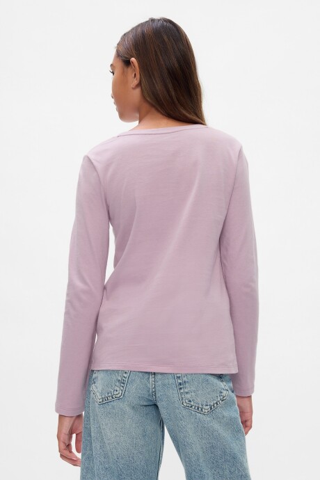 Remera Logo Gap Manga Larga Niña Lavender Mist 16-3307