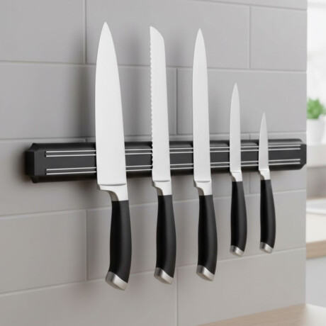 Barra imantada para cuchillos 38 cm NEGRO