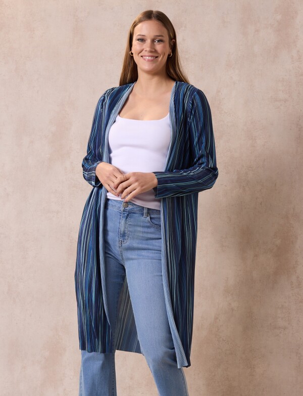 Cardigan Plisado AZUL/MULTI