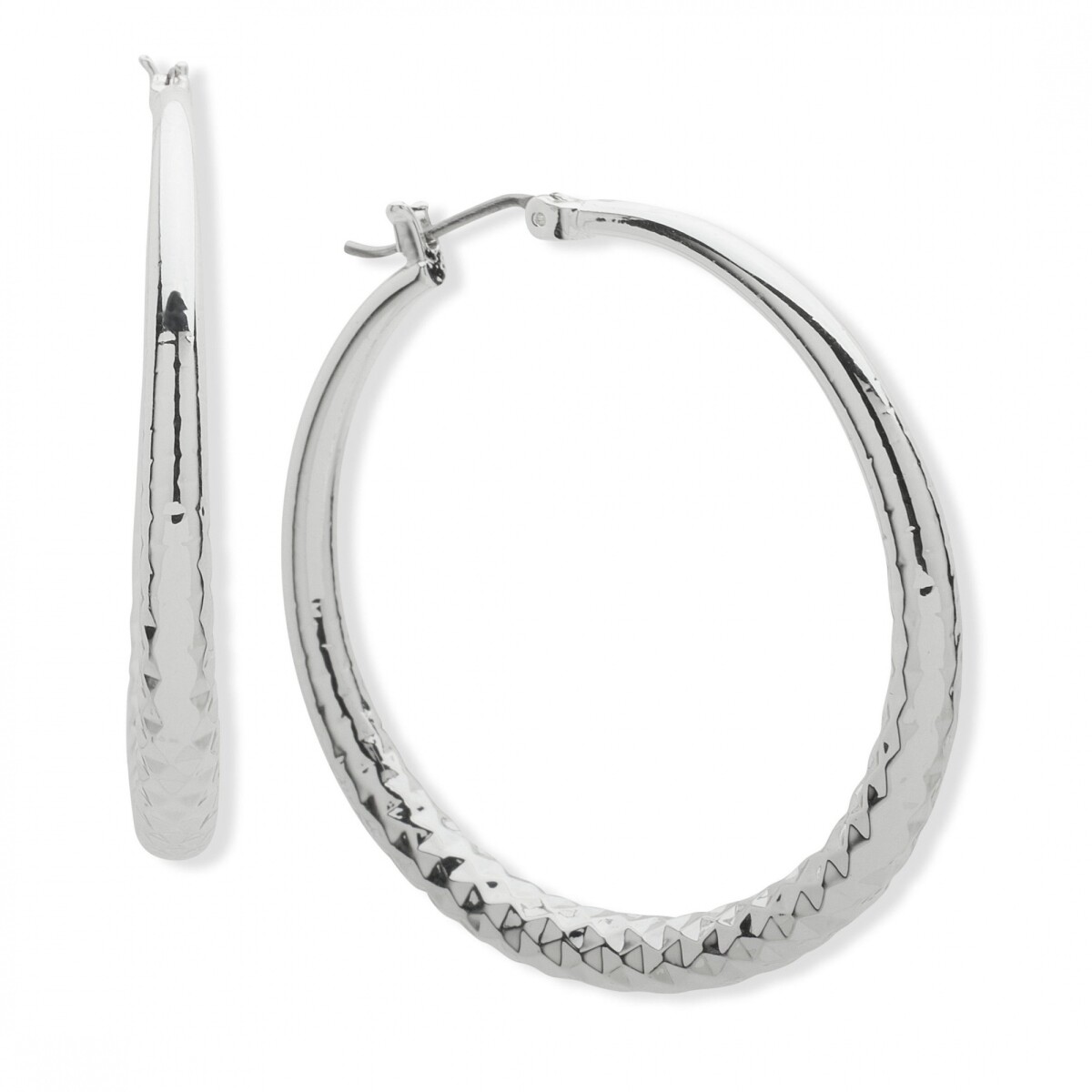 Bijouterie Texture Hoop - Silver 