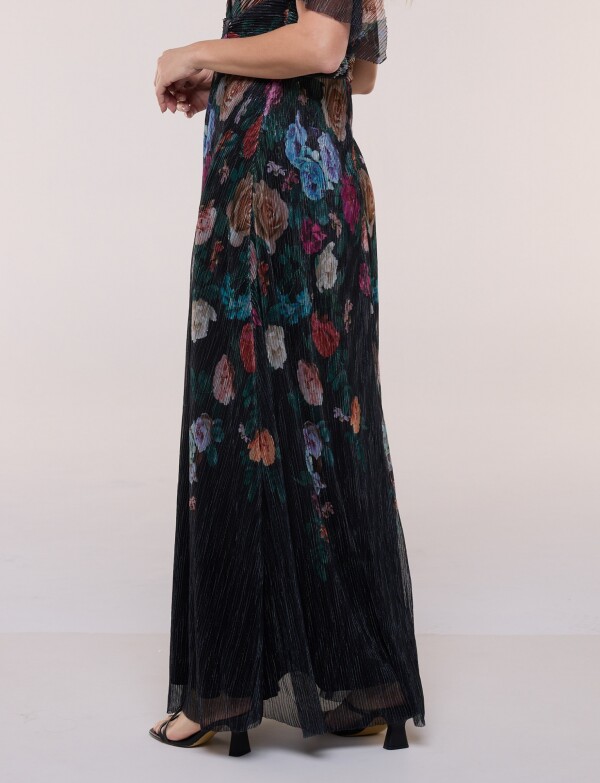 Vestido Noche Floral NEGRO/MULTI