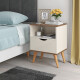 Mesa De Luz Dormitorio Nórdica 1 Cajón Grecia Beige