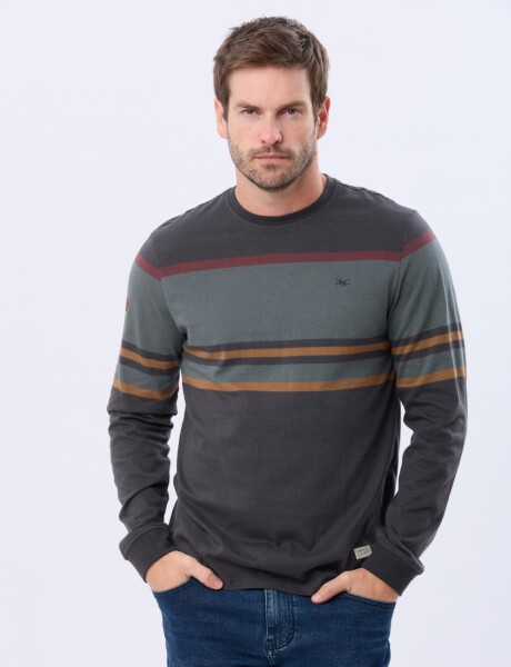 REMERA RAYADA Gris