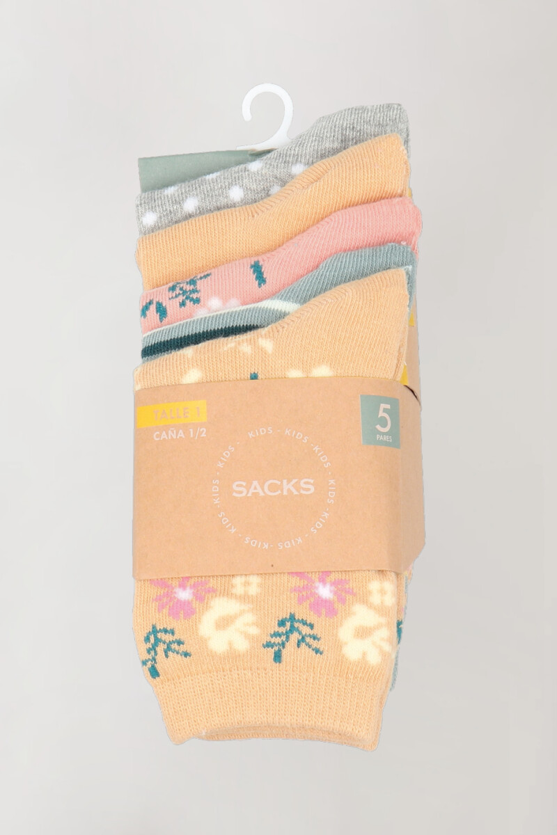 Pack x5 medias con diseños infantil Estampado 3