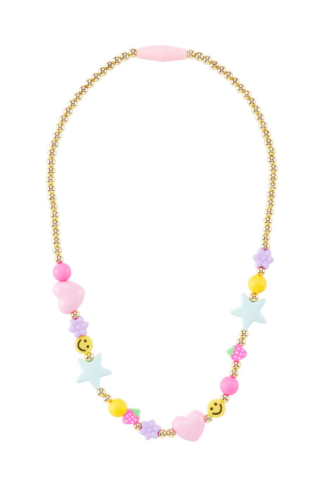 Collar de cuentas, con estrellas y corazones Sin color