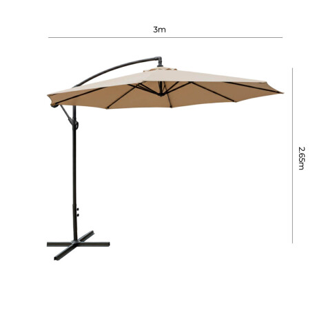 Sombrilla Jardín Exterior Impermeable Banana 3mt Beige