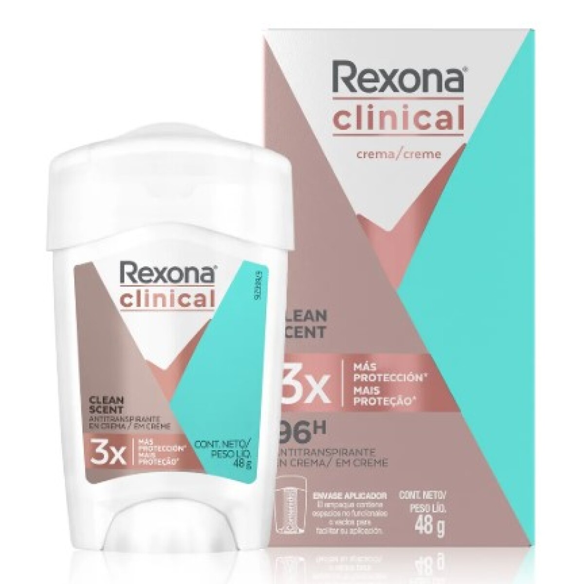 Antitranspirante Rexona Clinical en barra 48g - Clean Scent 