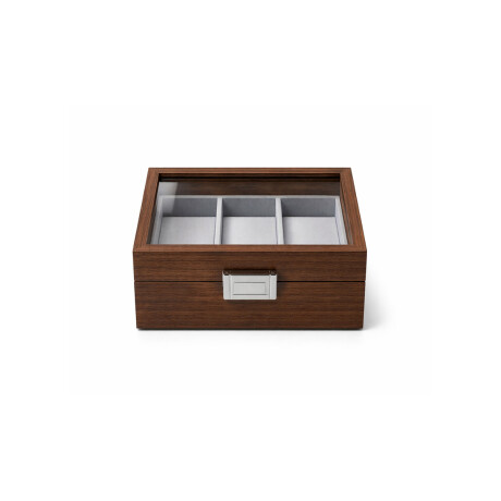 Organizador de relojes con visor de madera - 17x12x8cm Marron
