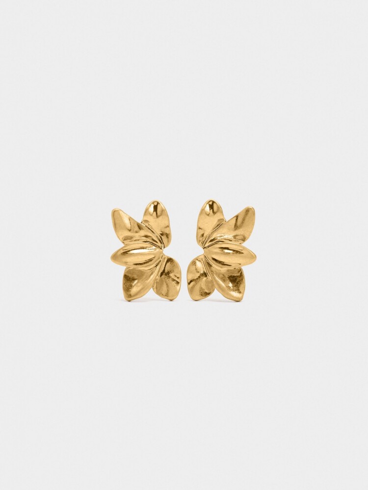 Pendientes De Media Flor dorado