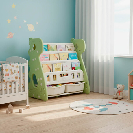 Biblioteca Infantil Mueble Organizador Zapatera Verde