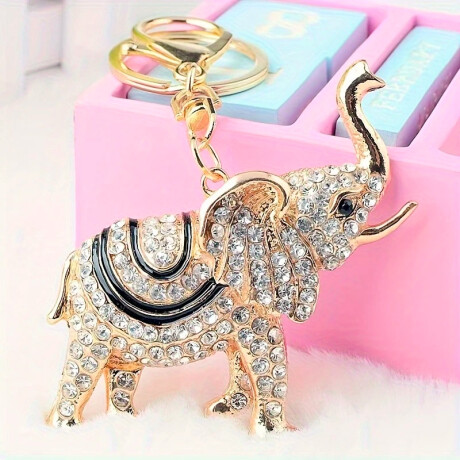Llavero Elefante Trompa Arriba Negro