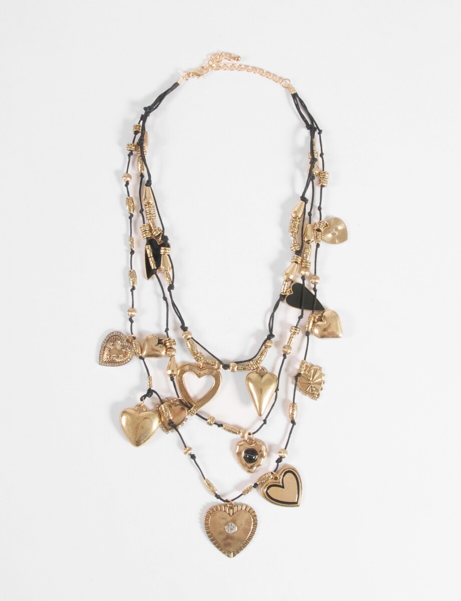 Collar doble dijes cora - dorado 