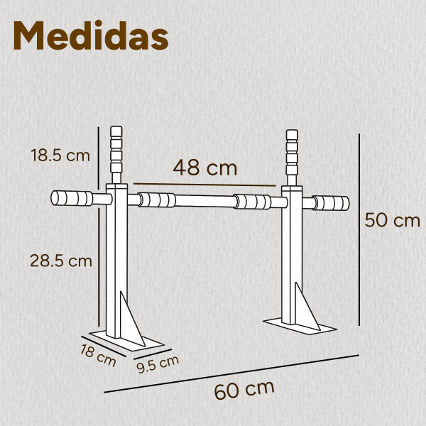 Barra De Dominadas Reforzada Multifunción Pared +Tornillos ® Color Negro