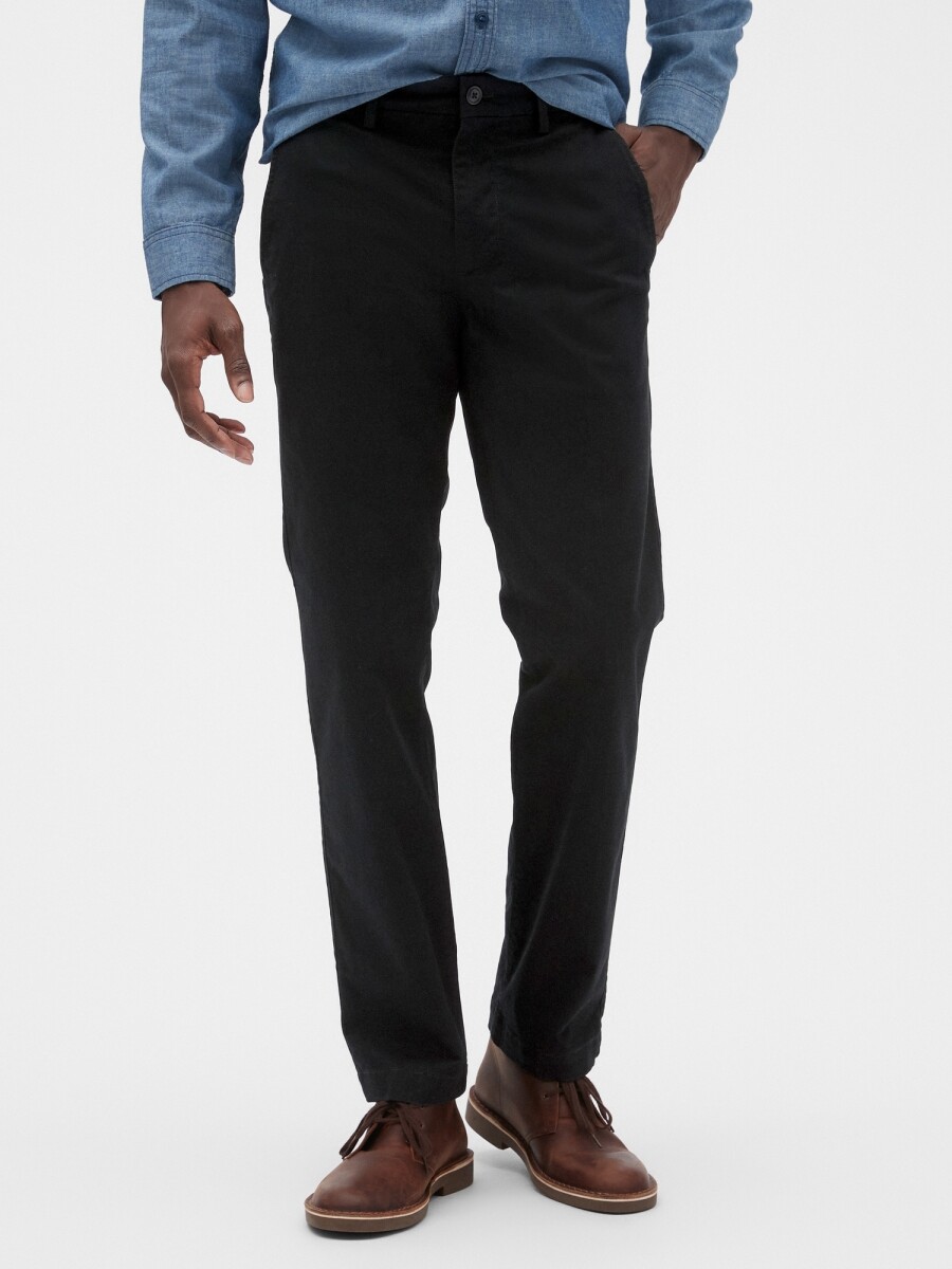 Pantalón Essential Khaki Straight Hombre - True Black 