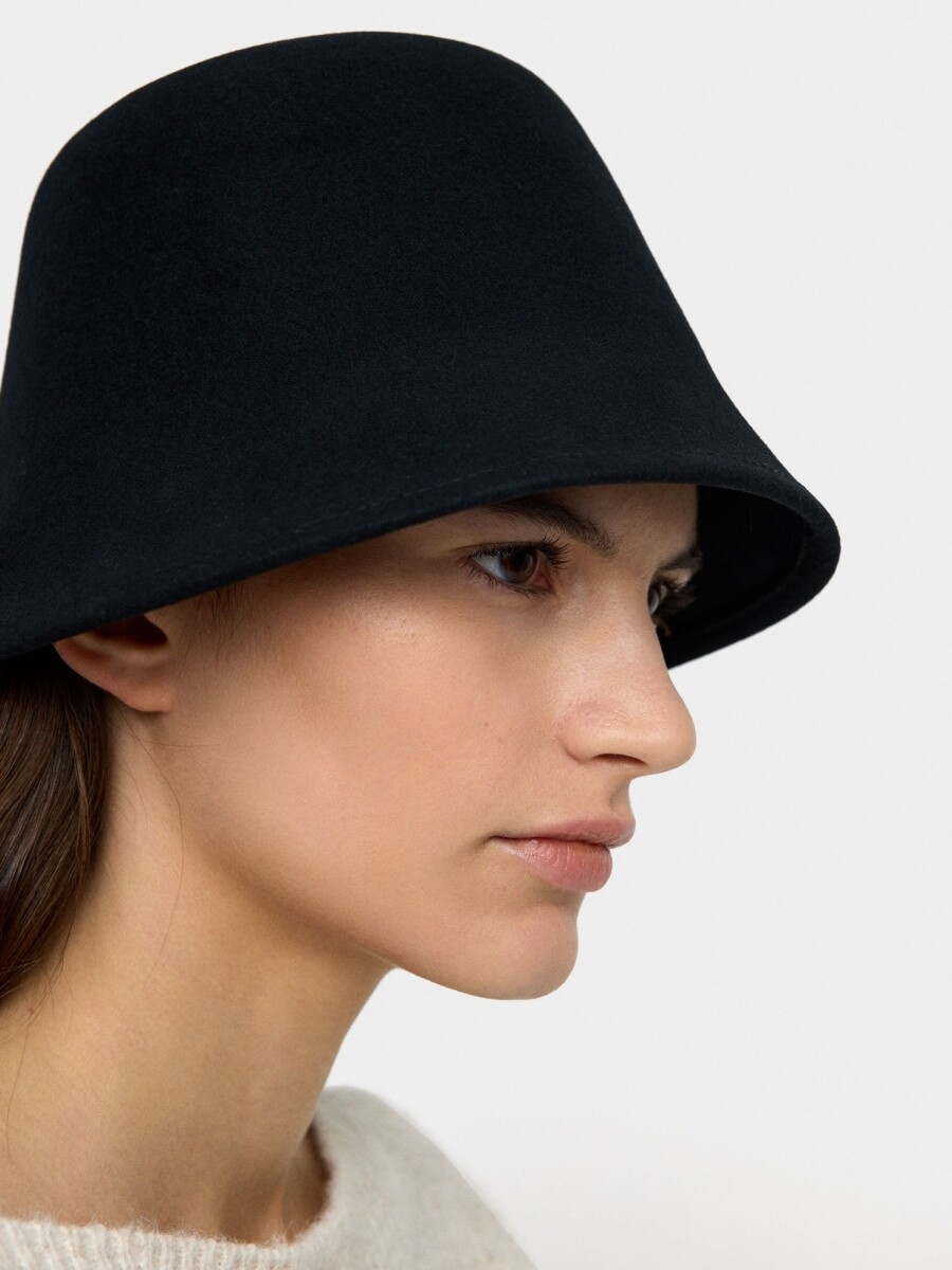 Sombrero Bucket 100% Lana negro
