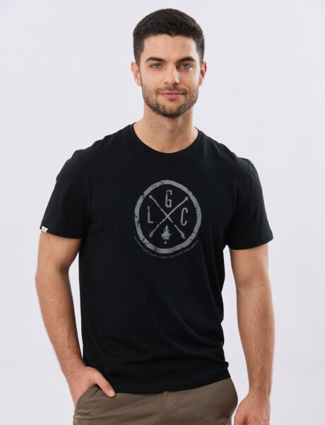 REMERA ESTAMPADA DE ALGODÓN Negro