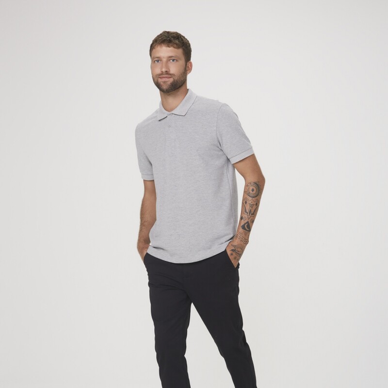CAMISA POLO MM MASC CINZA MESCLA