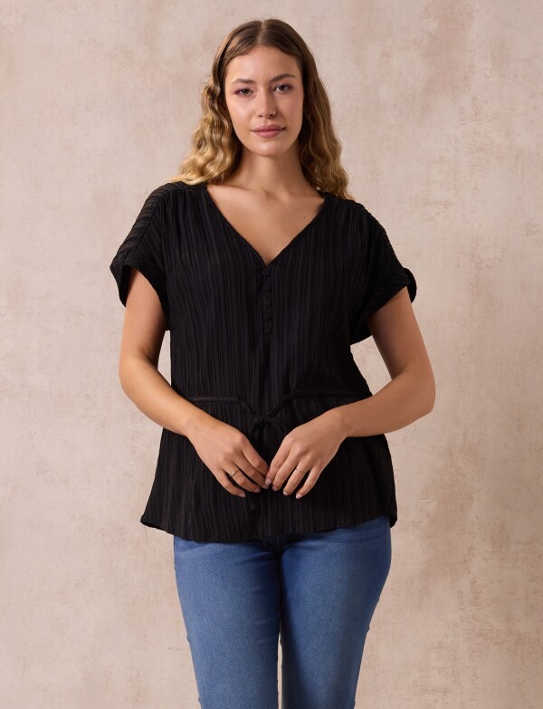 Blusa Plisada NEGRO