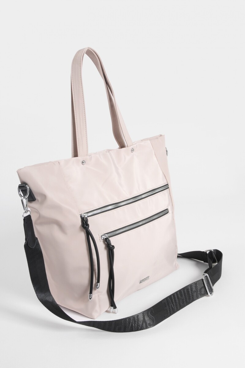 Shopper con cierres beige