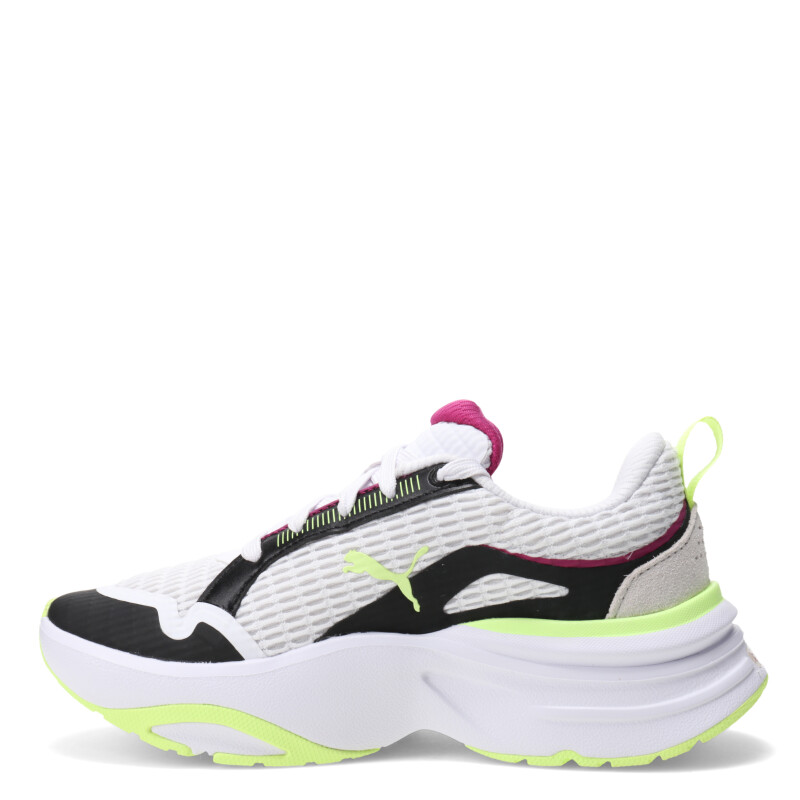 Championes de Mujer Puma Softride Divine Running Blanco - Negro - Fluor