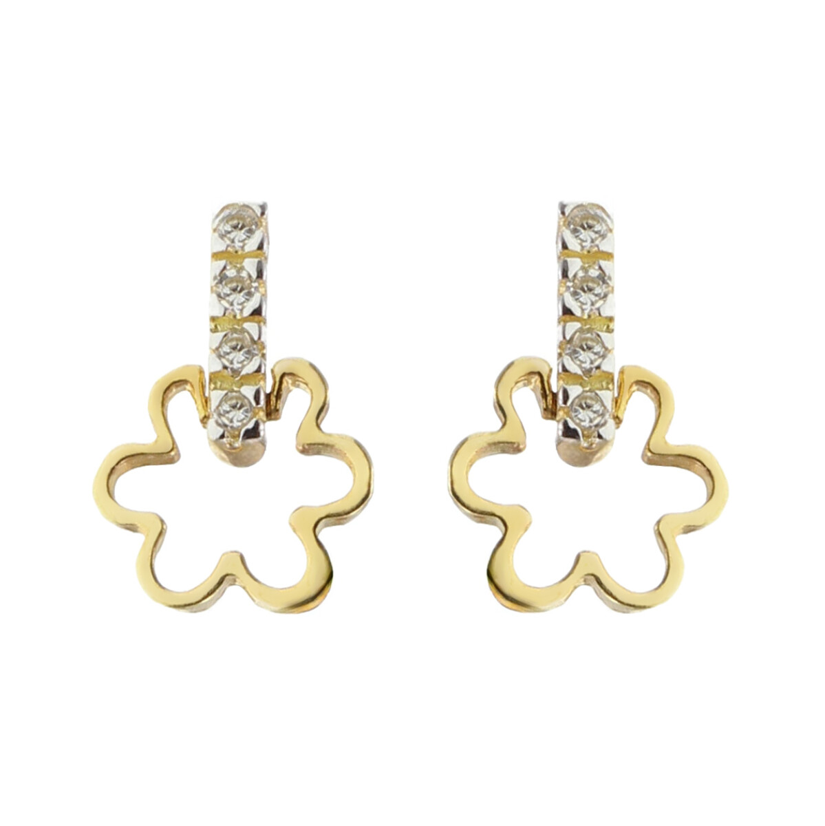 Caravanas Fio de oro amarillo 18k. con circonias. 