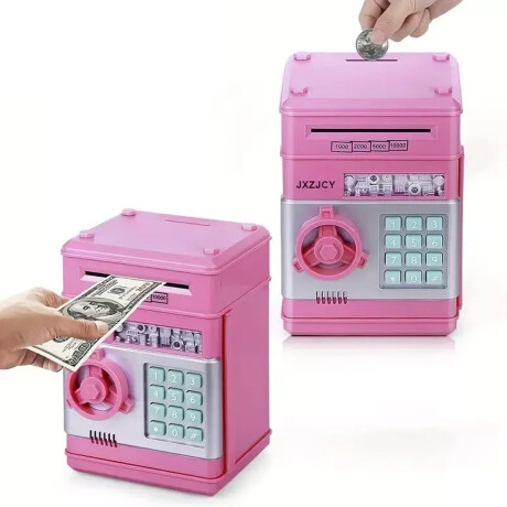 Alcancia Infantil Caja Fuerte Apertura Con Codigo Seguridad Rosa