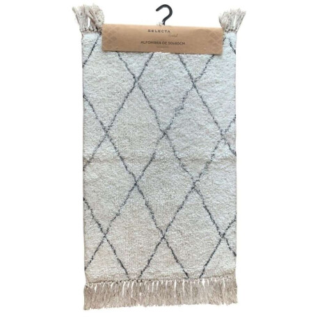 Alfombra 50X80Cm Rombos Blanco Y Negro