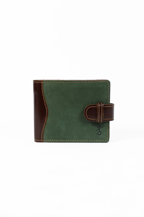 Billetera Jacinto con Pasador Verde Oscuro