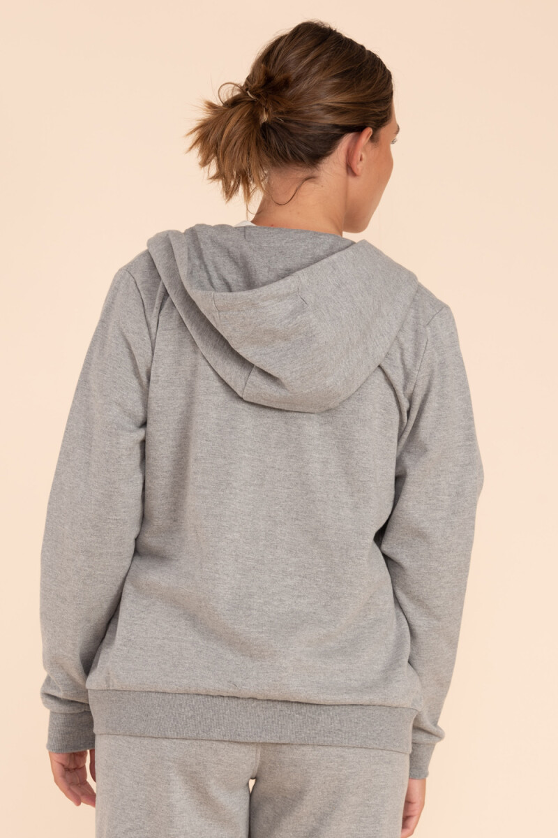 Campera Deportiva Básica Gris Melange