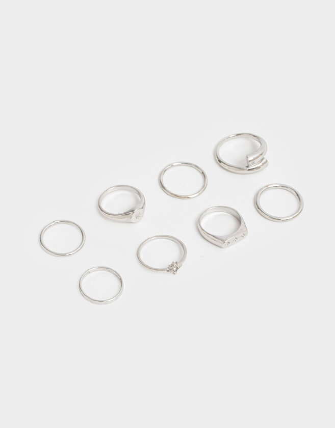 Sets Anillos Metal diferenciado Anillos Sets De Metal - Plateado
