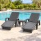 Set x2 Reposeras piscina+ mesa auxiliar GRIS