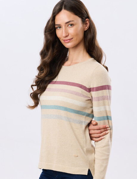 BUZO TEJIDO RAYADO Beige