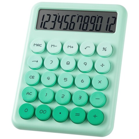 Calculadora Escritorio 12 Dígitos Funciones Números Escolar Color Variante Verde