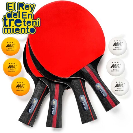 Set Ping Pong Profesional Red +4 Paletas +6 Pelotas Set Ping Pong Profesional Red +4 Paletas +6 Pelotas