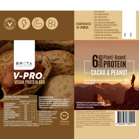 ¡OFERTA POR VENCIMIENTO! Protein Bar Vegan Caja x12 Cacao & Peanut Brota ¡OFERTA POR VENCIMIENTO! Protein Bar Vegan Caja x12 Cacao & Peanut Brota