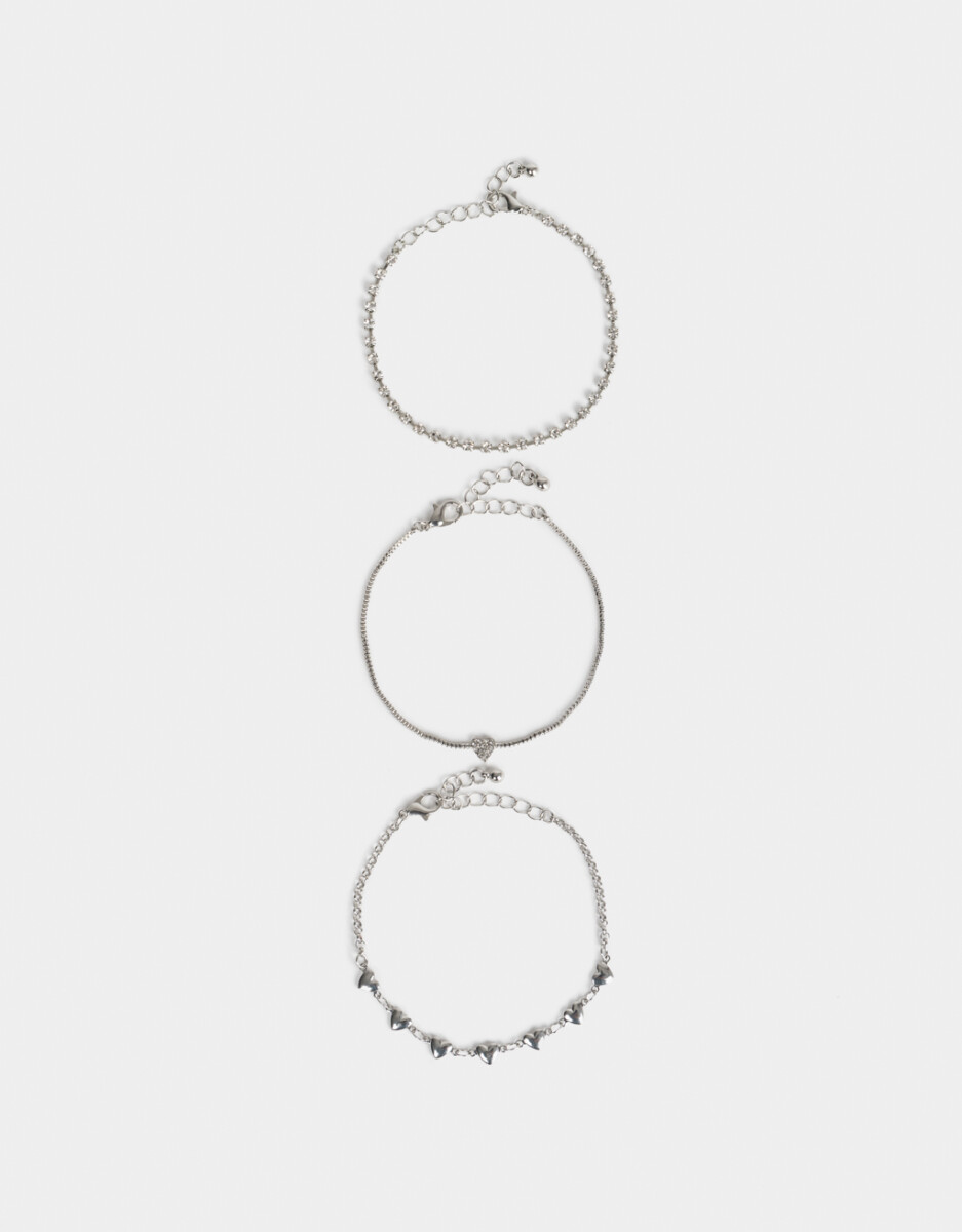 Set De Pulseras Con Corazones 
